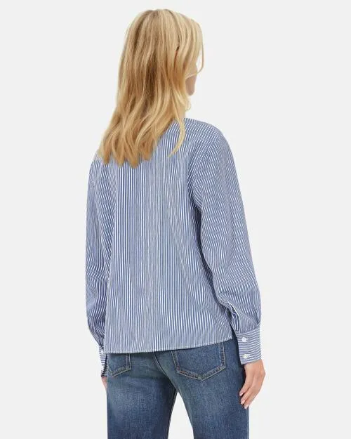 Women Shirts and Tops The Kooples Blue And White Striped Long Sleeve Shirt Blue White