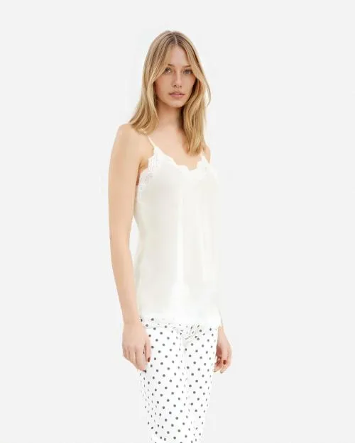 Women Shirts and Tops The Kooples Ecru Silk Camisole Ecru