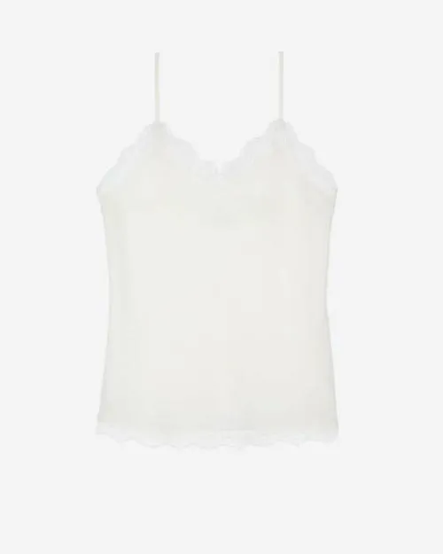 Women Shirts and Tops The Kooples Ecru Silk Camisole Ecru