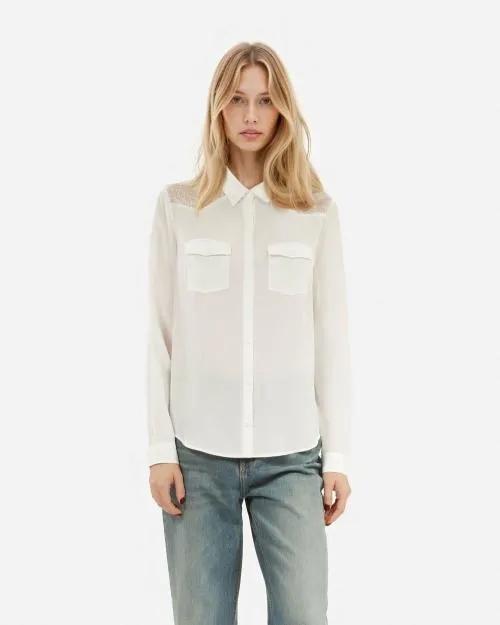 Women Shirts and Tops The Kooples Ecru Silk Shirt Ecru