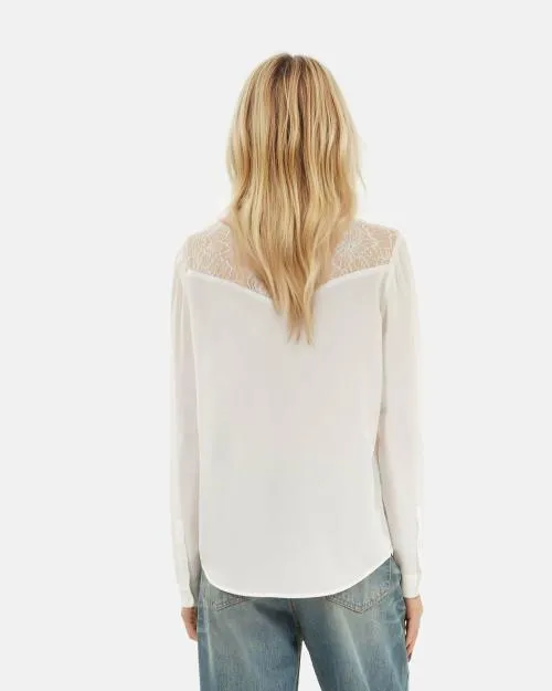 Women Shirts and Tops The Kooples Ecru Silk Shirt Ecru