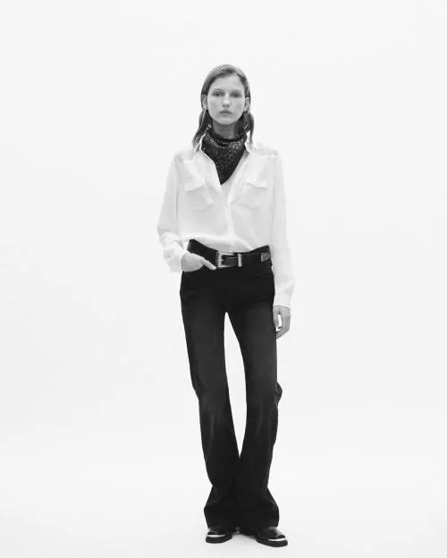 Women Shirts and Tops The Kooples Ecru Silk Shirt Ecru