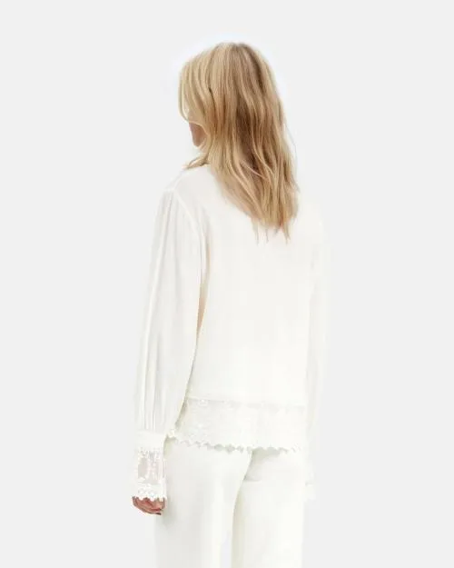 Women Shirts and Tops The Kooples Top With Ecru Guipure Ecru