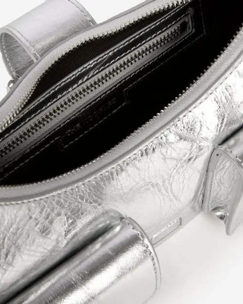 Women Shoulder Bags The Kooples Amelia Silver Leather Bag Silver