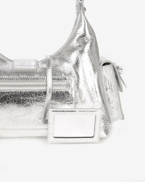 Women Shoulder Bags The Kooples Amelia Silver Leather Bag Silver