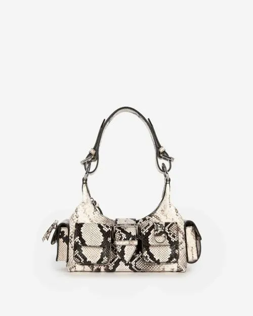 Women Shoulder Bags The Kooples Amelia Small Bag In PythonEffect Leather Black White Women Shoulder Bags The Kooples Amelia Small Bag In PythonEffect Leather Black White