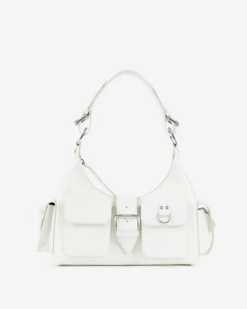 Women Shoulder Bags The Kooples White Vintage Treatment Leather Amelia Bag White Women Shoulder Bags The Kooples White Vintage Treatment Leather Amelia Bag White
