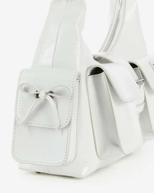 Women Shoulder Bags The Kooples White Vintage Treatment Leather Amelia Bag White