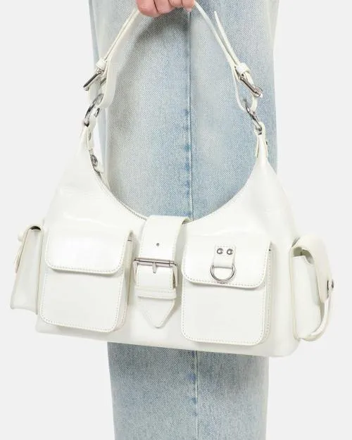 Women Shoulder Bags The Kooples White Vintage Treatment Leather Amelia Bag White