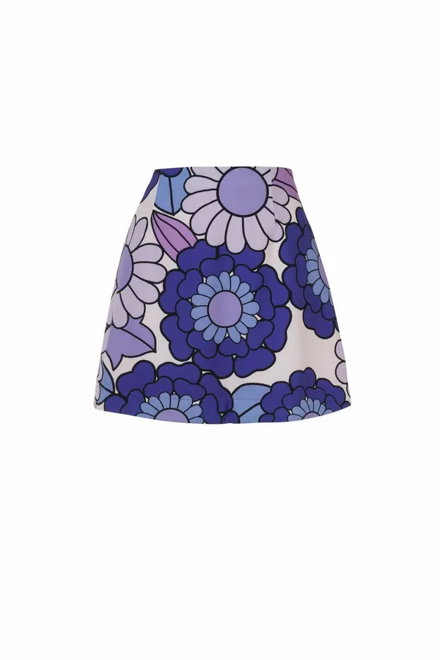 Women Skirts DODO BAR OR Leela Mini Skirt Lulu Purple Print