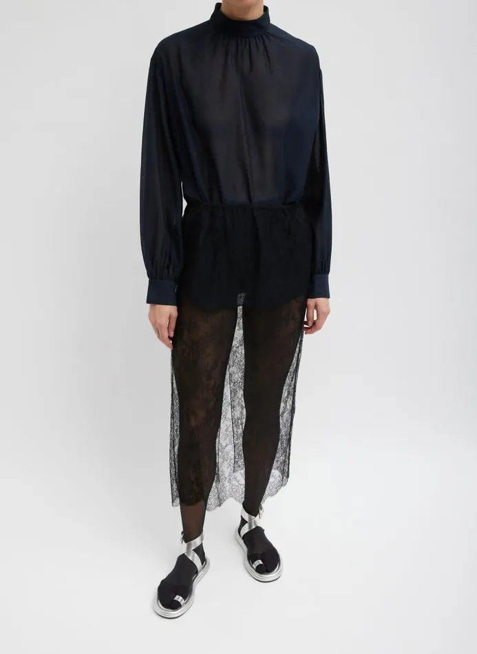 Women Skirts Tibi Chantilly Lace Slip Skirt Black
