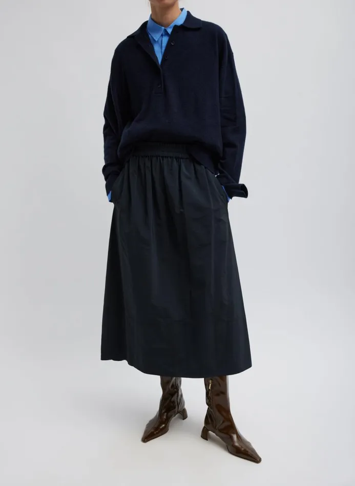 Women Skirts Tibi Nylon Pull On Full Skirt Black