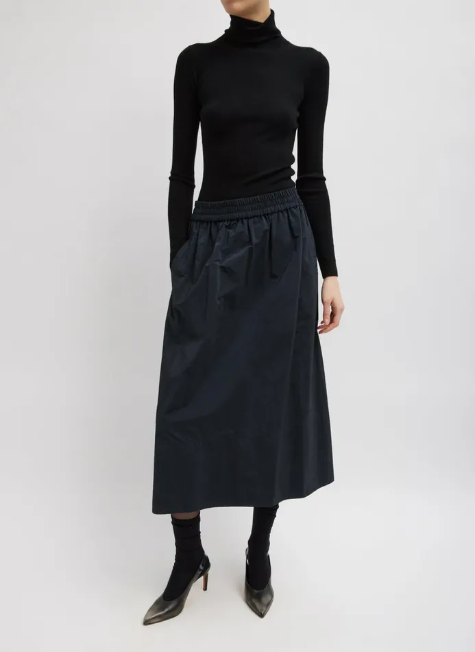 Women Skirts Tibi Nylon Pull On Full Skirt Black