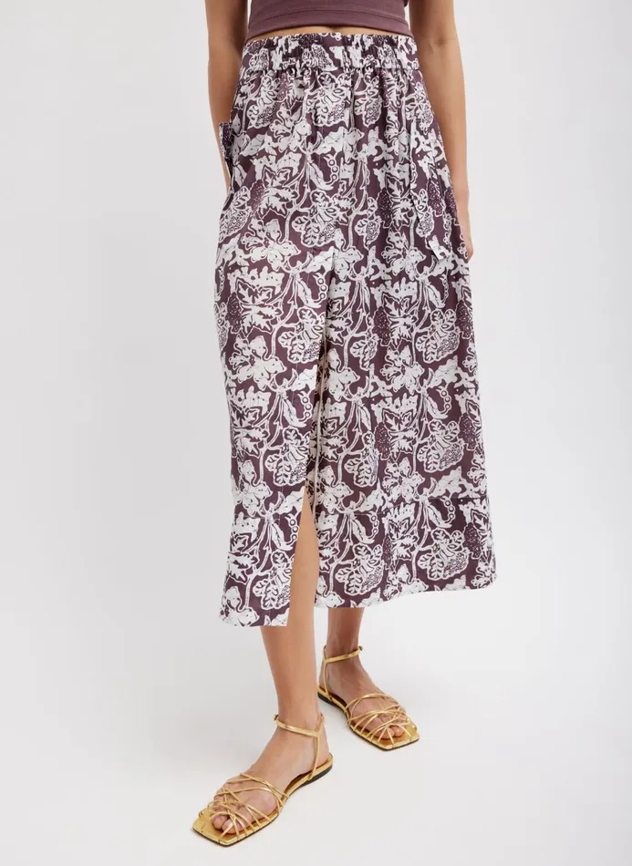 Women Skirts Tibi Recycled Nylon Batik Full Skirt Cinnamon Multi