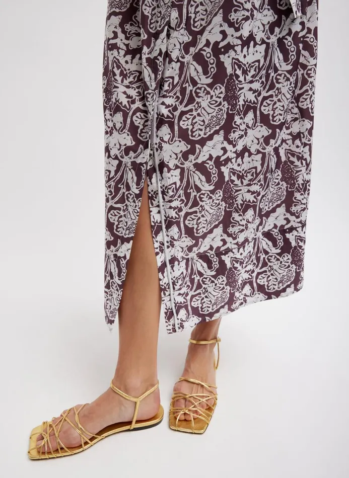 Women Skirts Tibi Recycled Nylon Batik Full Skirt Cinnamon Multi