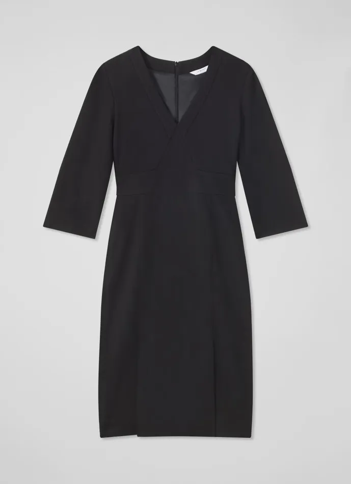 Women Sky Black Crepe Dress With LENZING ECOVERO Viscose Black LKBennett Dresses