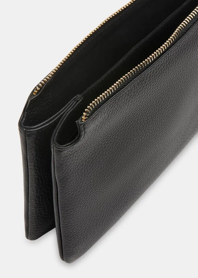 Women Small Bags and Clutches Whistles Black Elita Double Pouch Clutch