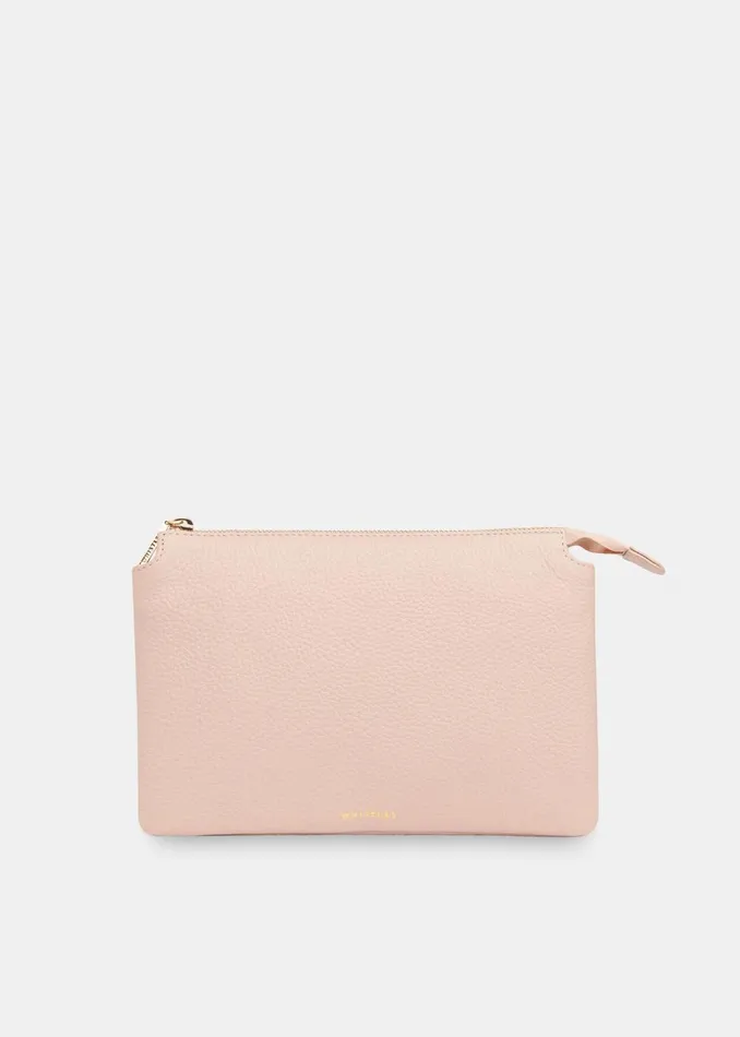 Women Small Bags and Clutches Whistles Pale Pink Elita Double Pouch Clutch