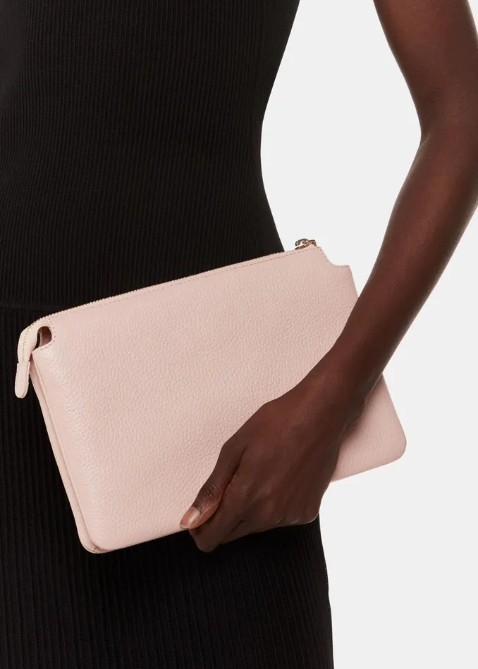 Women Small Bags and Clutches Whistles Pale Pink Elita Double Pouch Clutch
