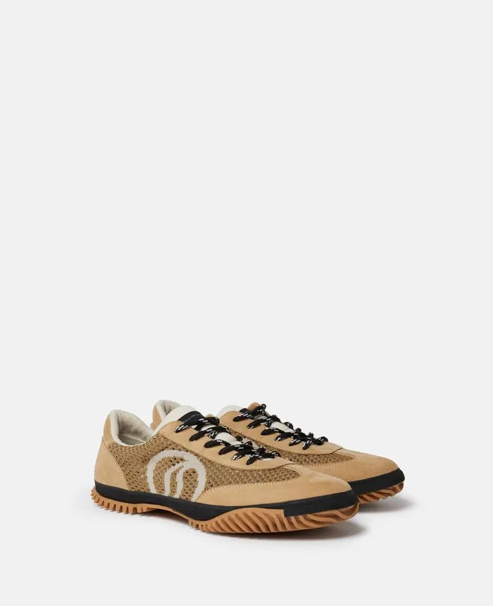 Women Sneakers Stella McCartney SWave Sport Mesh Paneled Sneakers Pecan Brown