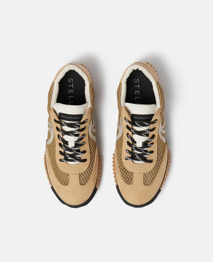 Women Sneakers Stella McCartney SWave Sport Mesh Paneled Sneakers Pecan Brown