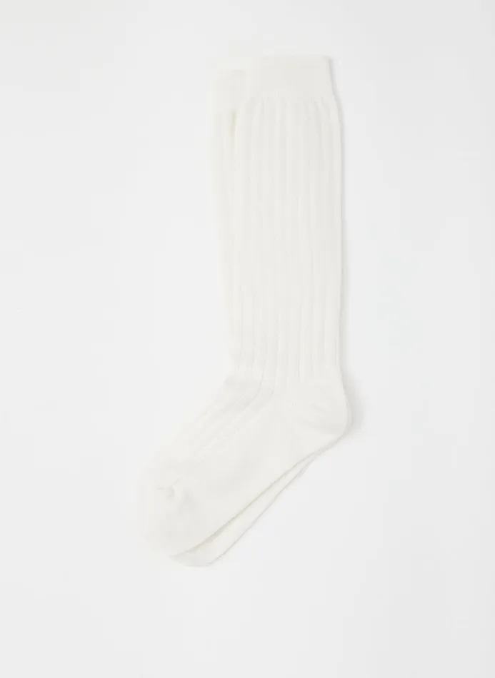 Women Socks Tibi Cashmere Socks White