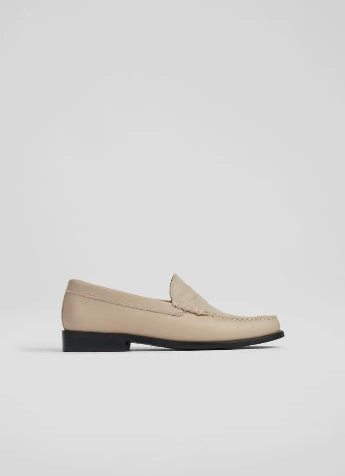 Women Solo Latte Leather Loafers Natural LKBennett Flats