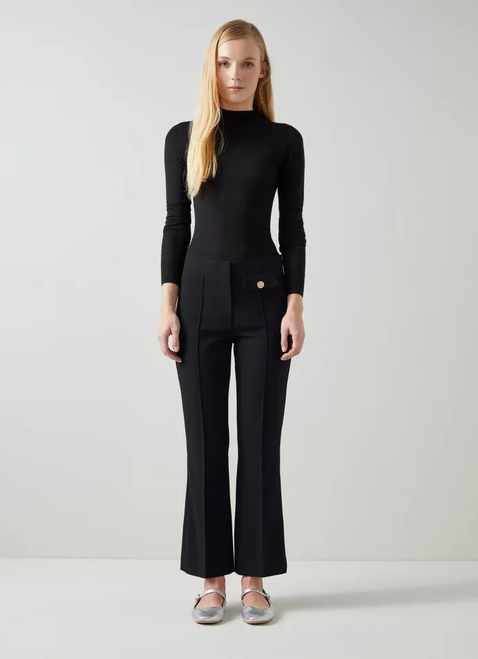 Women Soni Black ButtonDetail Tailored Trousers Black LKBennett Trousers Women Soni Black ButtonDetail Tailored Trousers Black LKBennett Trousers