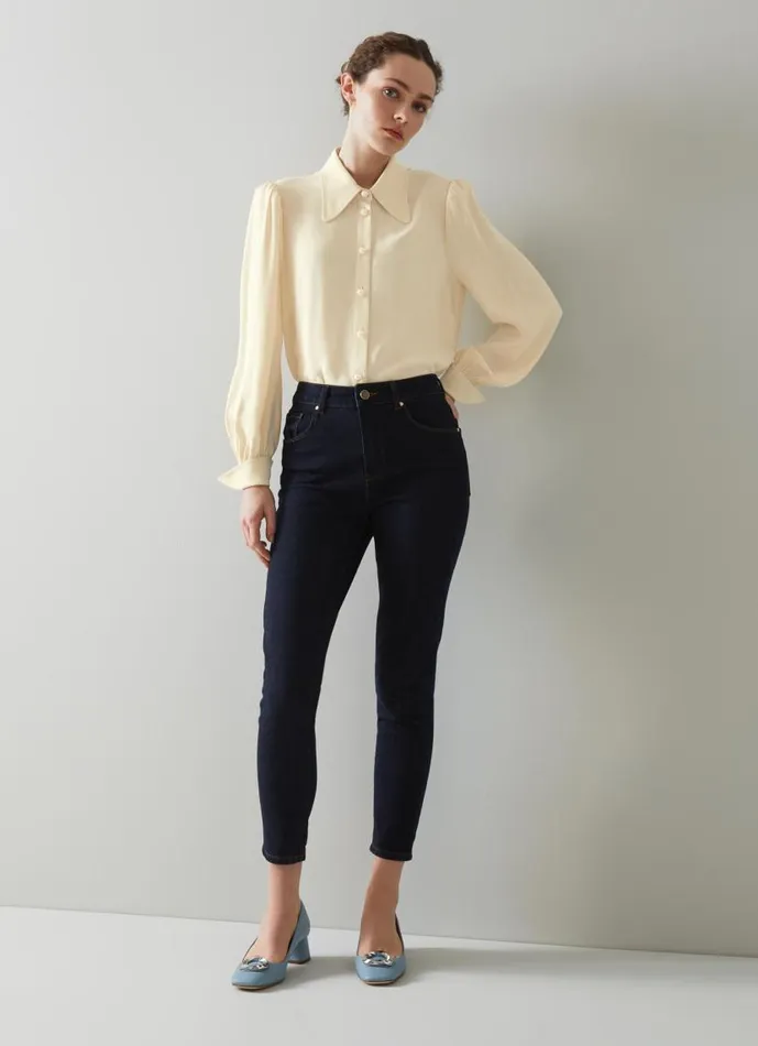 Women Sonya Cream Crepe Blouse Cream LKBennett Tops