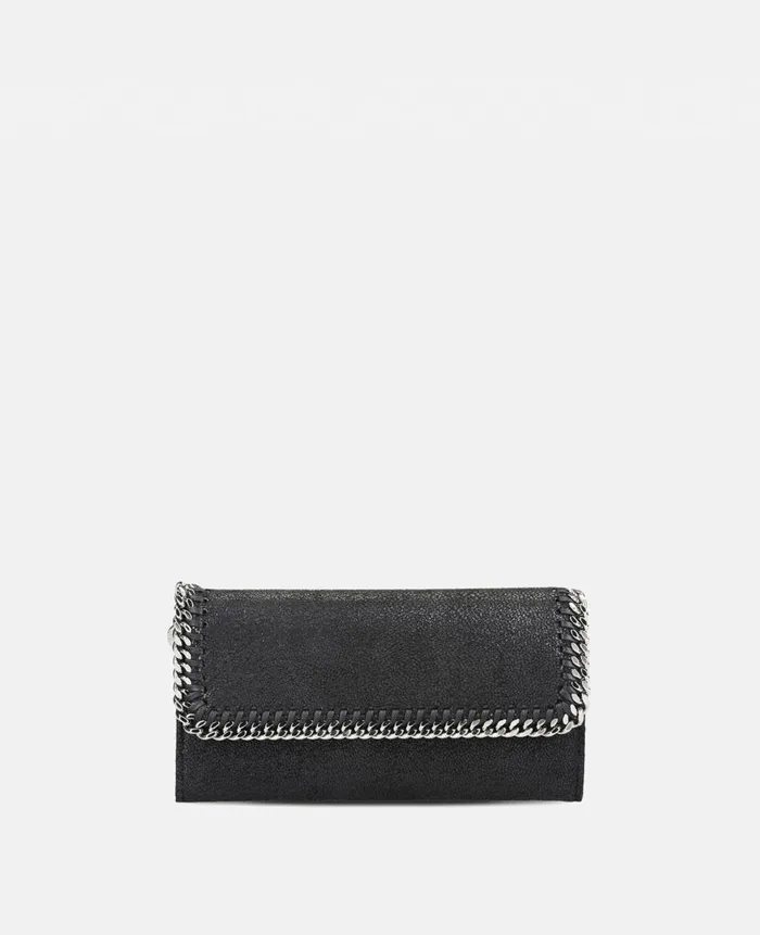 Women Stella Icons Stella McCartney Falabella Flap Continental Wallet Black