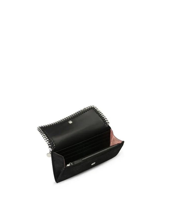 Women Stella Icons Stella McCartney Falabella Flap Continental Wallet Black