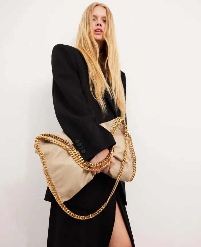 Women Stella Icons Stella McCartney Falabella FoldOver Tote Bag Clotted Cream
