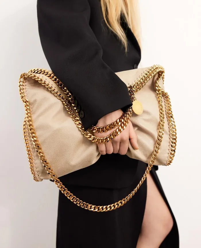 Women Stella Icons Stella McCartney Falabella FoldOver Tote Bag Clotted Cream