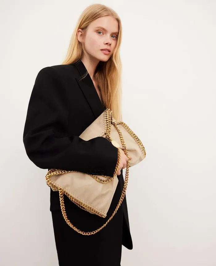 Women Stella Icons Stella McCartney Falabella FoldOver Tote Bag Clotted Cream