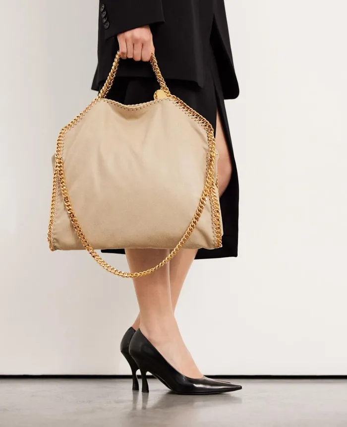 Women Stella Icons Stella McCartney Falabella FoldOver Tote Bag Clotted Cream