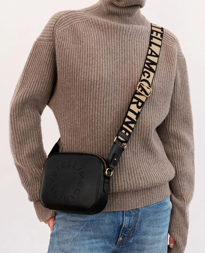 Women Stella Icons Stella McCartney Logo Crossbody Camera Bag Black