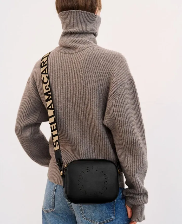 Women Stella Icons Stella McCartney Logo Crossbody Camera Bag Black