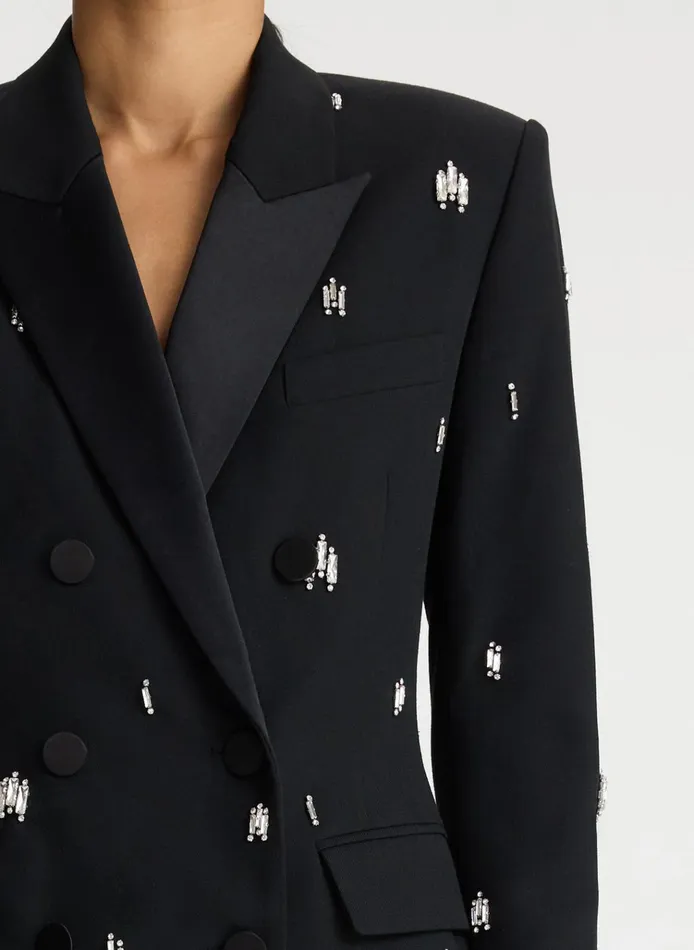 Women Suits ALC Declan Embellished Tuxedo Dress Black