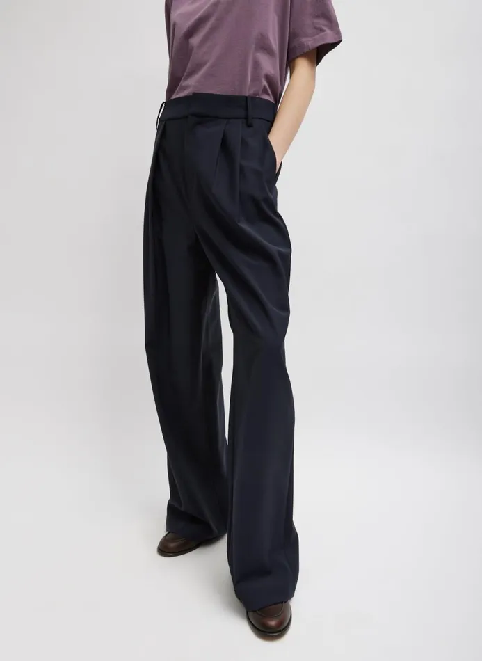Women Suits Tibi Tropical Wool Stella Pant Navy