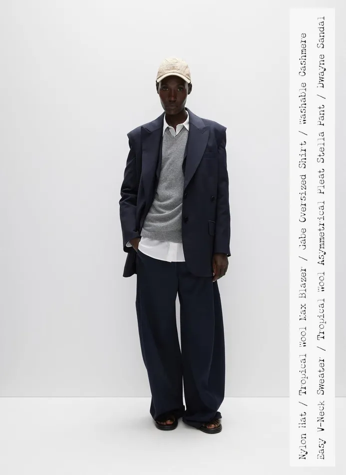 Women Suits Tibi Tropical Wool Stella Pant Navy