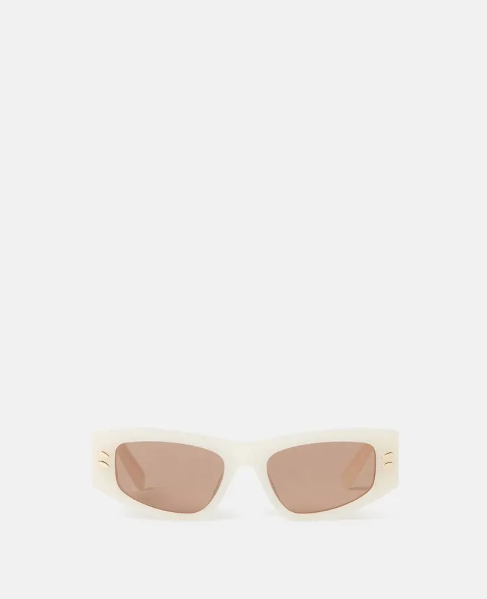 Women Sunglasses Stella McCartney Falabella Rectangular Sunglasses Opaline White