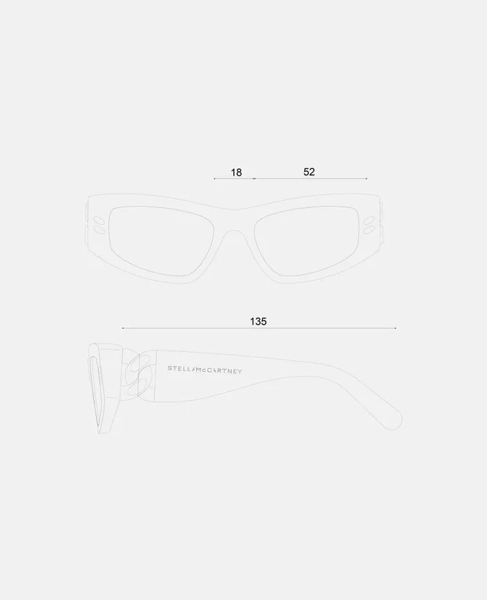 Women Sunglasses Stella McCartney Falabella Rectangular Sunglasses Opaline White