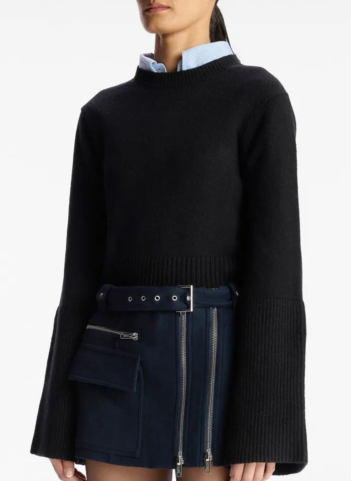 Women Sweaters ALC Clover Wool Sweater Black