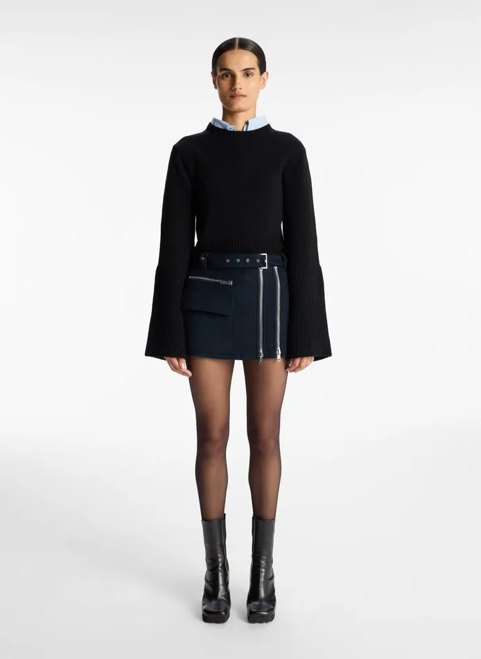 Women Sweaters ALC Clover Wool Sweater Black