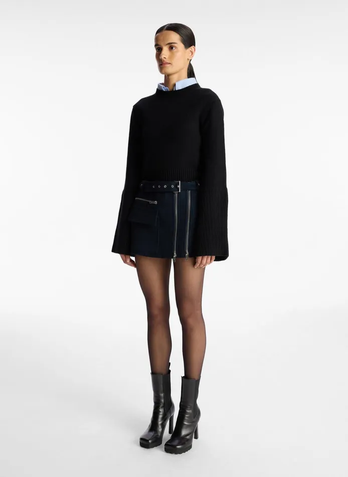 Women Sweaters ALC Clover Wool Sweater Black