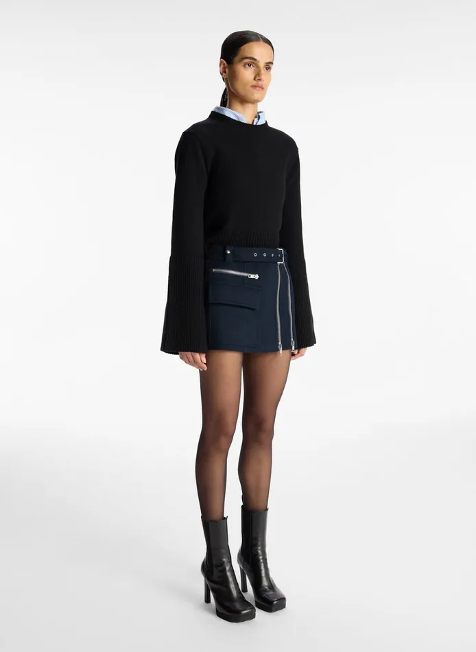 Women Sweaters ALC Clover Wool Sweater Black