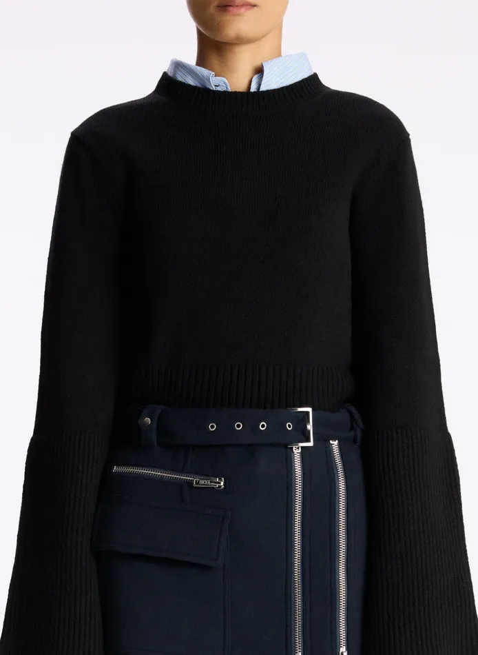 Women Sweaters ALC Clover Wool Sweater Black