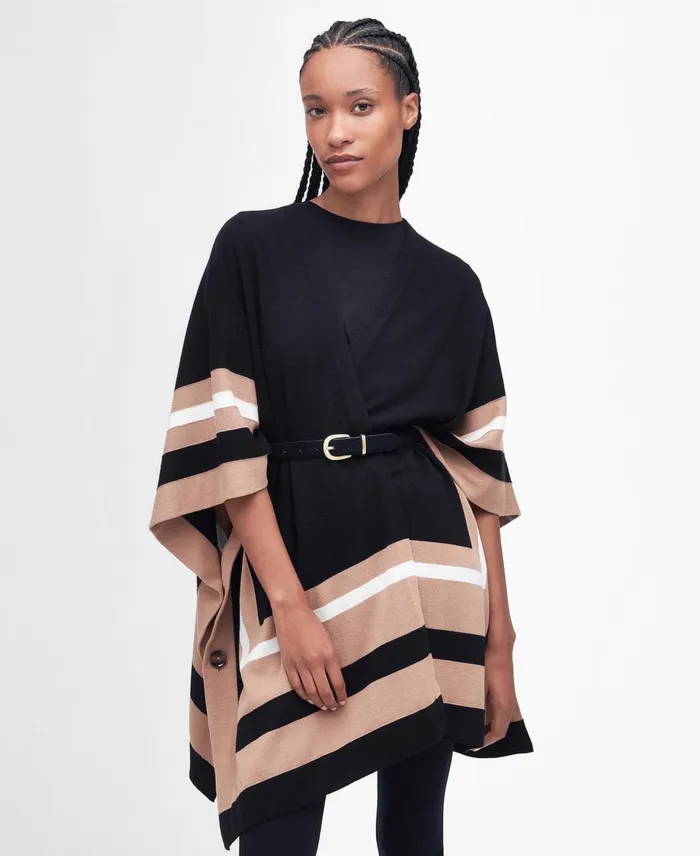 Women Sweaters and Knitwear Barbour Donna Knitted Cape Classic Black
