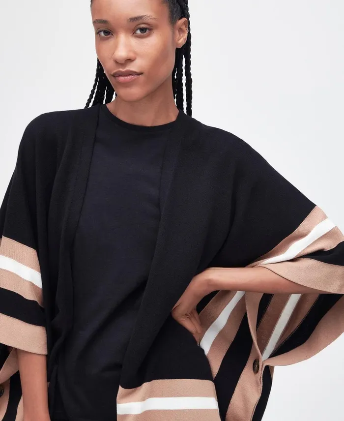 Women Sweaters and Knitwear Barbour Donna Knitted Cape Classic Black Women Sweaters and Knitwear Barbour Donna Knitted Cape Classic Black