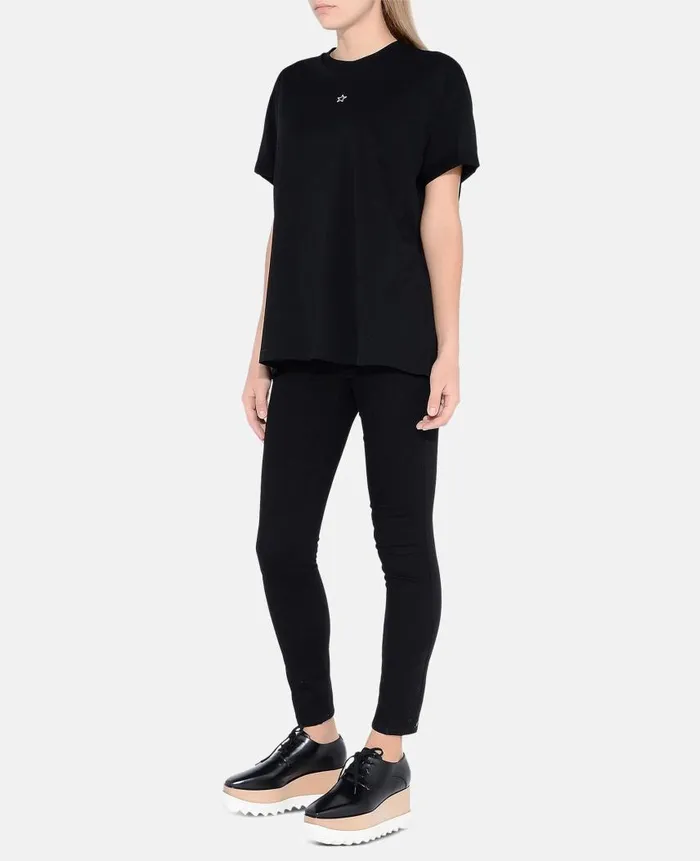 Women Sweatshirts And TShirts Stella McCartney Ministar Tshirt Black